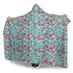 Valentine's Day Heart And Flower Print Hooded Blanket