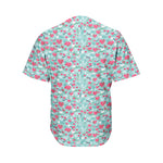 Valentine's Day Heart And Flower Print Men's Baseball Jersey