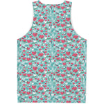 Valentine's Day Heart And Flower Print Men's Tank Top
