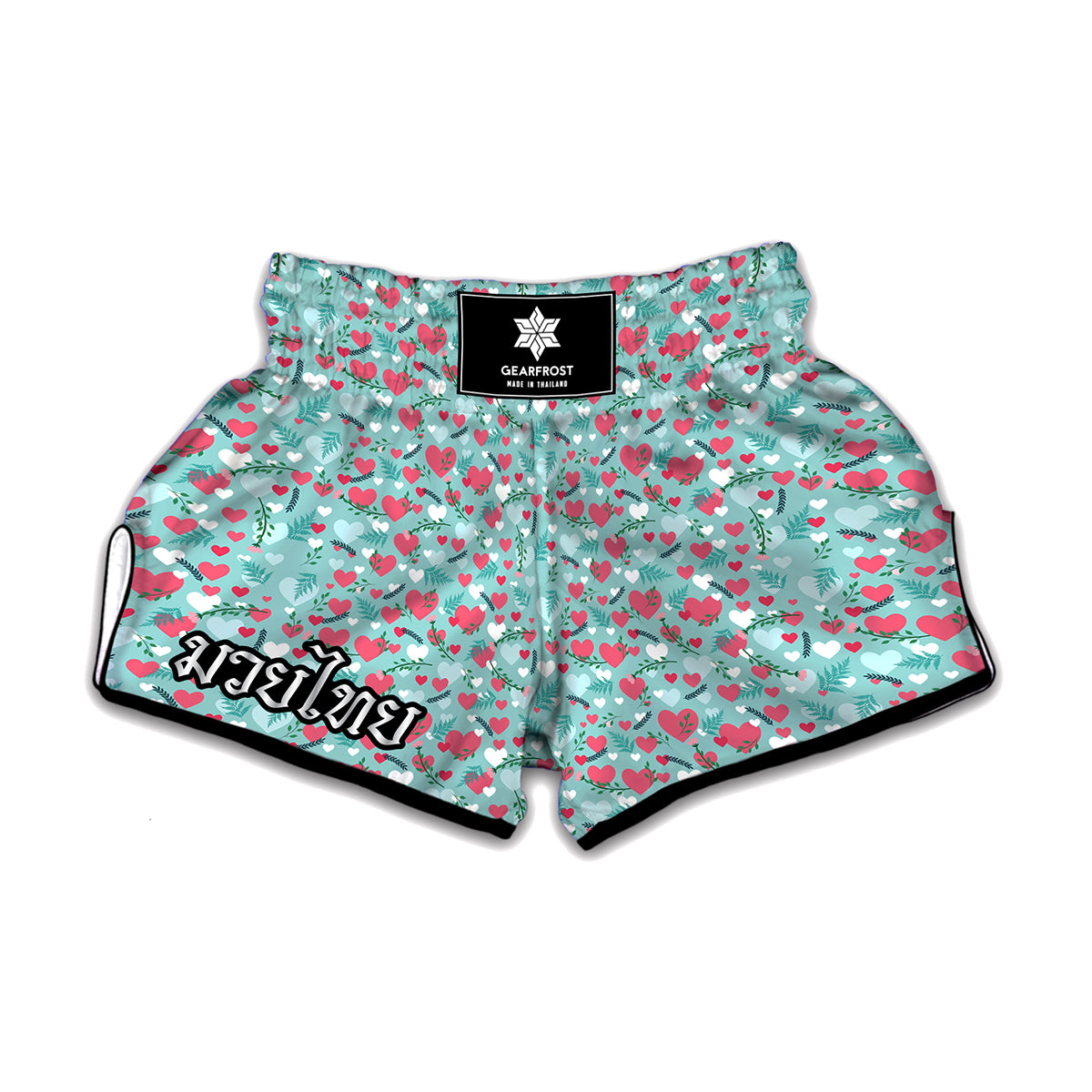 Valentine's Day Heart And Flower Print Muay Thai Boxing Shorts