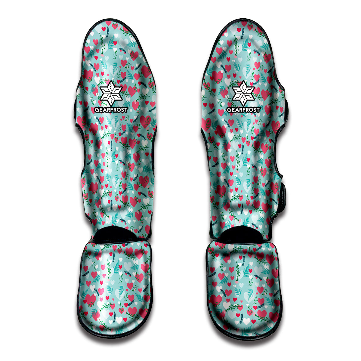 Valentine's Day Heart And Flower Print Muay Thai Shin Guard