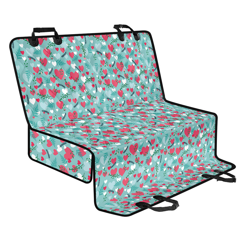 Valentine's Day Heart And Flower Print Pet Car Back Seat Cover
