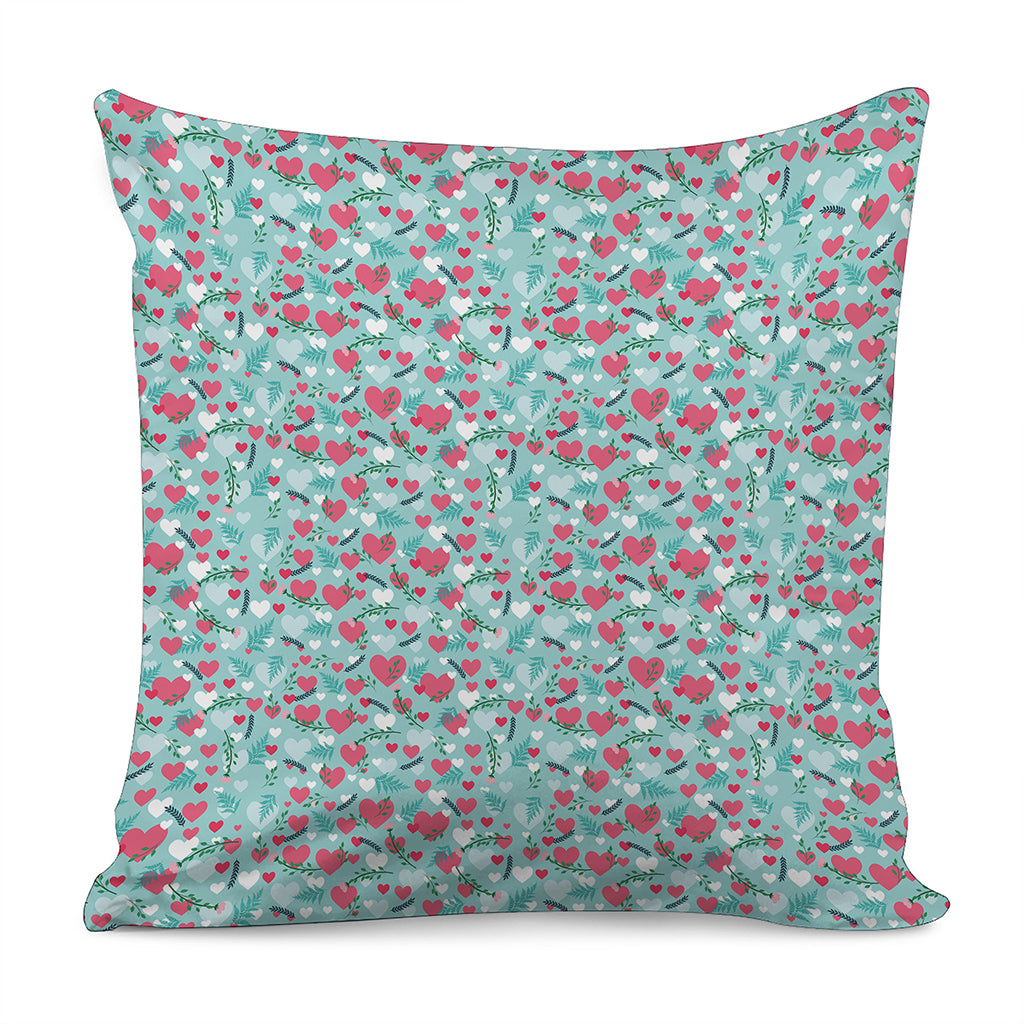 Valentine's Day Heart And Flower Print Pillow Cover