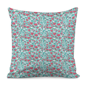 Valentine's Day Heart And Flower Print Pillow Cover