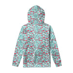 Valentine's Day Heart And Flower Print Pullover Hoodie