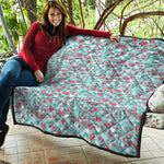 Valentine's Day Heart And Flower Print Quilt