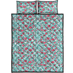 Valentine's Day Heart And Flower Print Quilt Bed Set