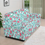 Valentine's Day Heart And Flower Print Sofa Cover