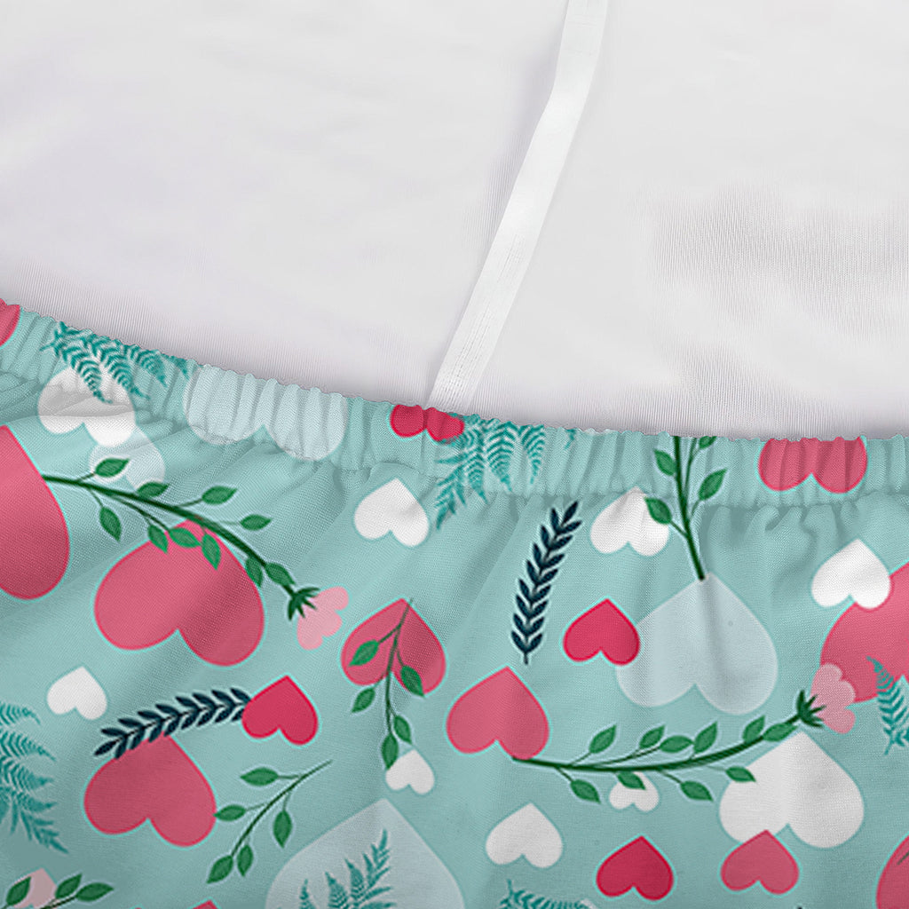 Valentine's Day Heart And Flower Print Sofa Cover
