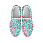 Valentine's Day Heart And Flower Print White Slip On Shoes