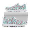 Valentine's Day Heart And Flower Print White Running Shoes