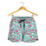 Valentine's Day Heart And Flower Print Women's Shorts