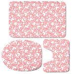 Valentine's Day Heart Pattern Print 3 Piece Bath Mat Set