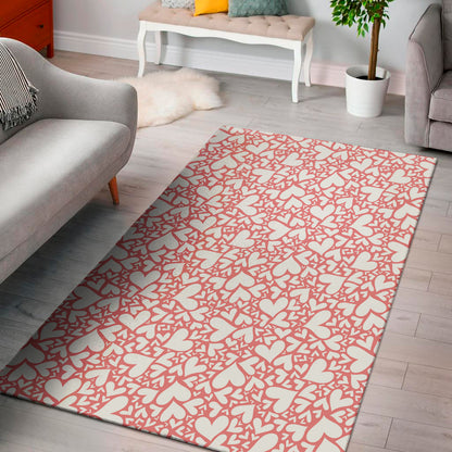 Valentine's Day Heart Pattern Print Area Rug