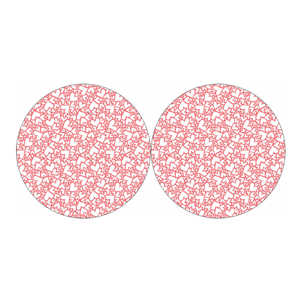 Valentine's Day Heart Pattern Print Car Coasters