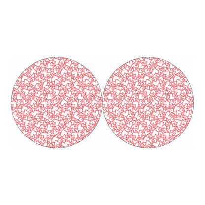 Valentine's Day Heart Pattern Print Car Coasters