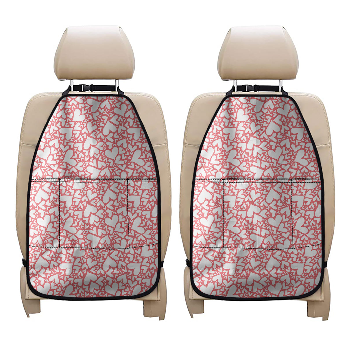 Valentine's Day Heart Pattern Print Car Seat Organizers