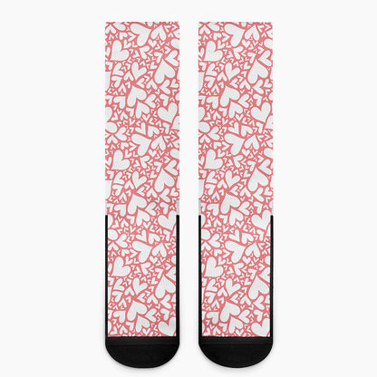 Valentine's Day Heart Pattern Print Crew Socks
