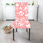 Valentine's Day Heart Pattern Print Dining Chair Slipcover