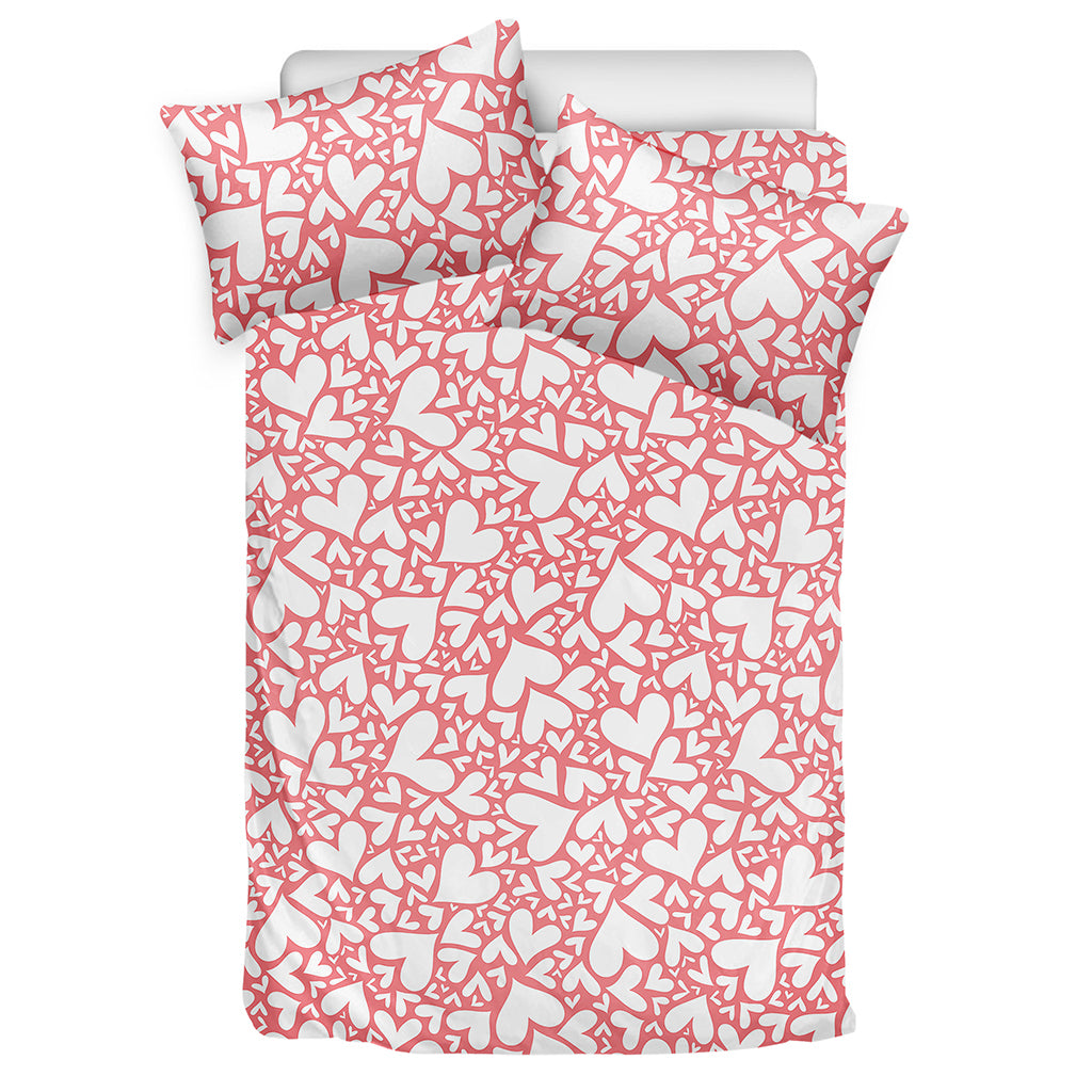 Valentine's Day Heart Pattern Print Duvet Cover Bedding Set