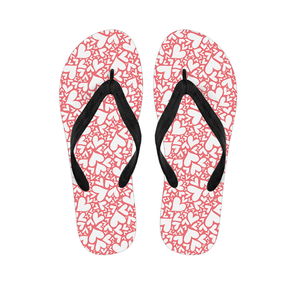 Valentine's Day Heart Pattern Print Flip Flops