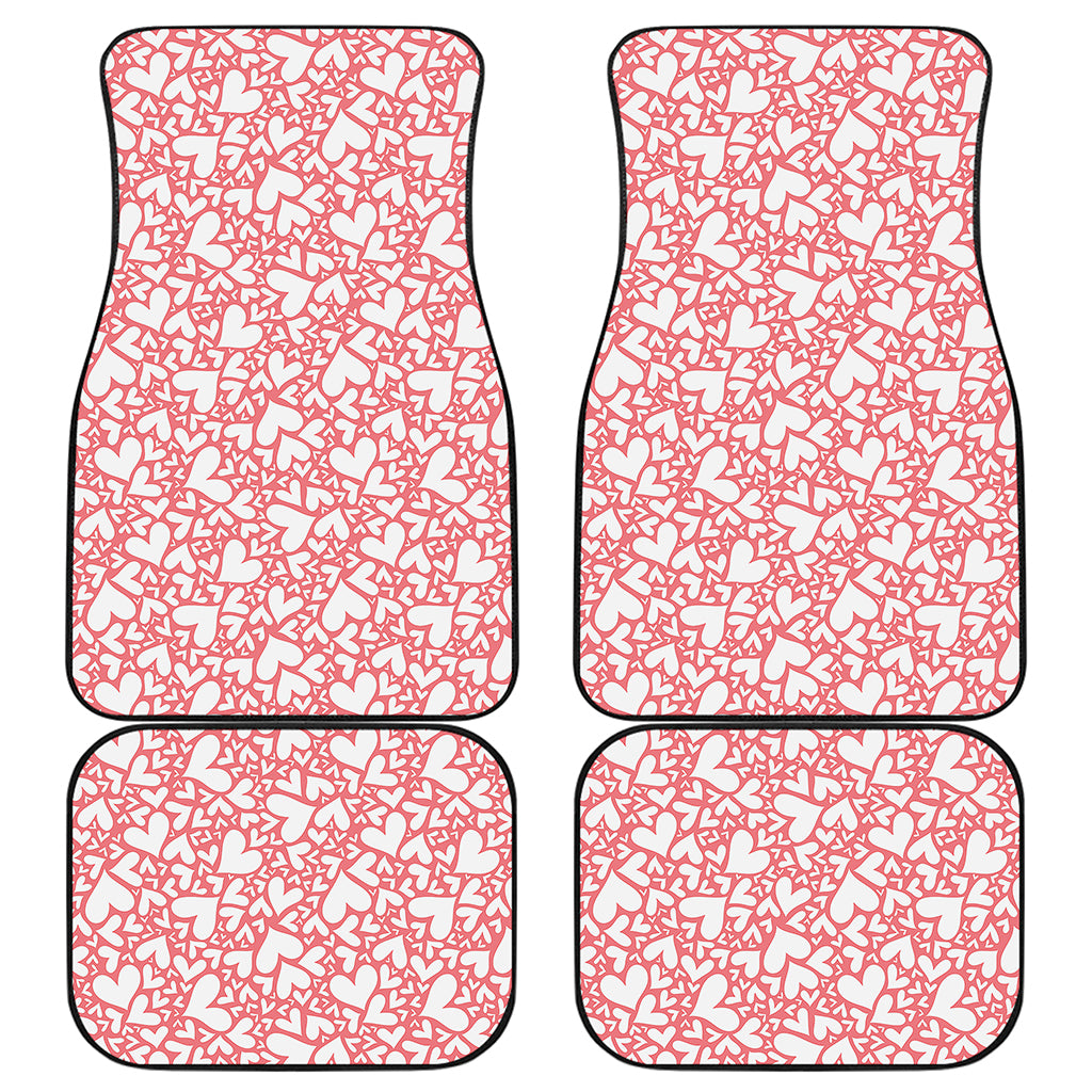 Valentine's Day Heart Pattern Print Front and Back Car Floor Mats