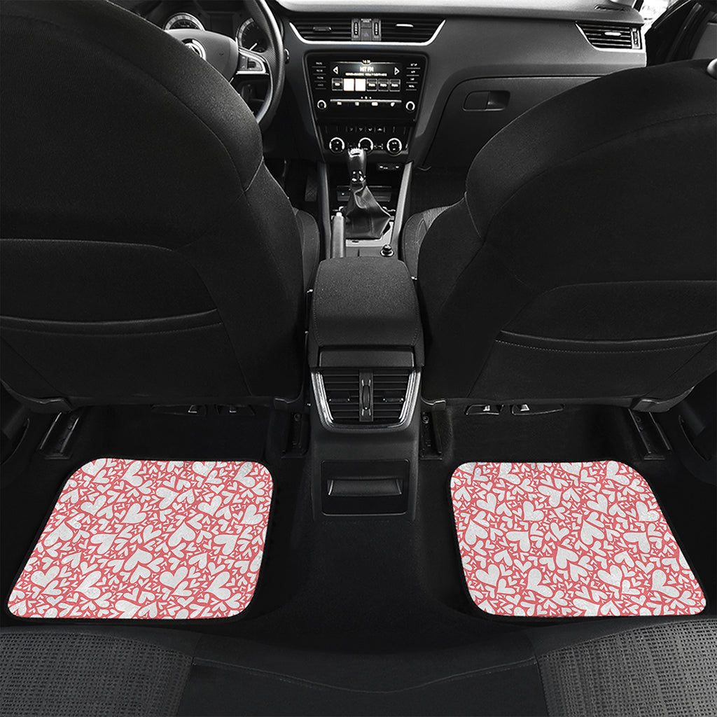 Valentine's Day Heart Pattern Print Front and Back Car Floor Mats