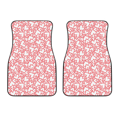 Valentine's Day Heart Pattern Print Front Car Floor Mats