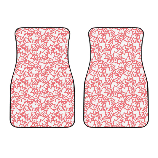 Valentine's Day Heart Pattern Print Front Car Floor Mats