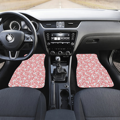 Valentine's Day Heart Pattern Print Front Car Floor Mats