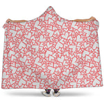 Valentine's Day Heart Pattern Print Hooded Blanket