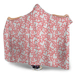Valentine's Day Heart Pattern Print Hooded Blanket