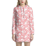Valentine's Day Heart Pattern Print Hoodie Dress