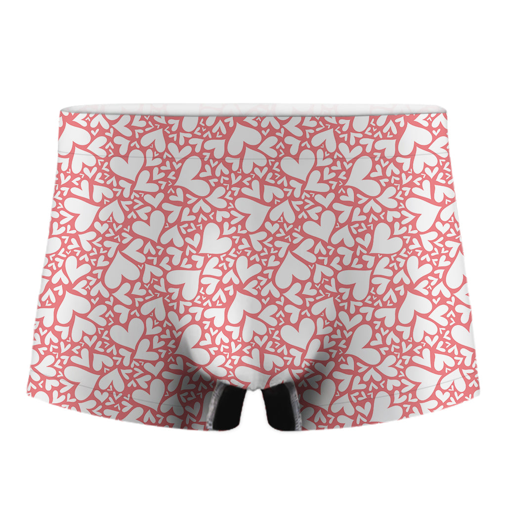 Valentine's Day Heart Pattern Print Men's Boxer Briefs