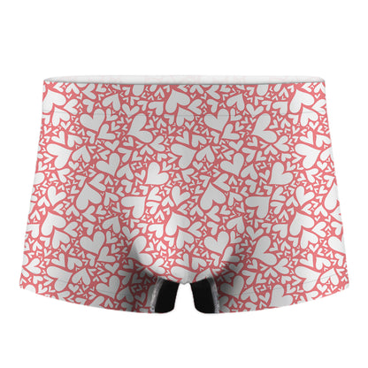 Valentine's Day Heart Pattern Print Men's Boxer Briefs
