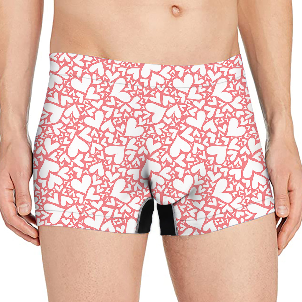 Valentine's Day Heart Pattern Print Men's Boxer Briefs
