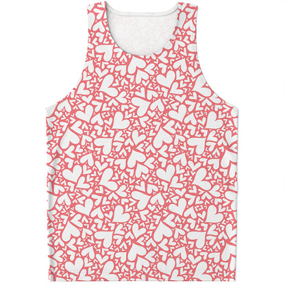 Valentine's Day Heart Pattern Print Men's Tank Top