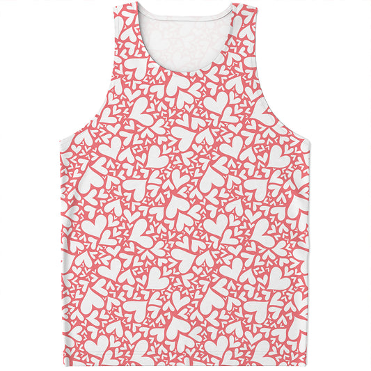Valentine's Day Heart Pattern Print Men's Tank Top