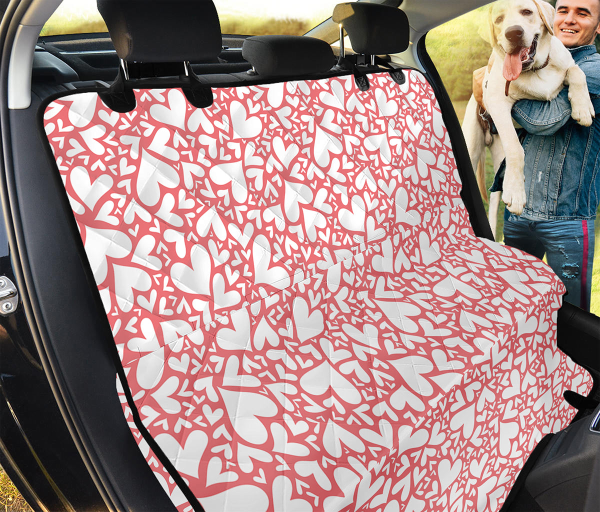Valentine's Day Heart Pattern Print Pet Car Back Seat Cover