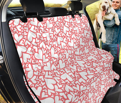 Valentine's Day Heart Pattern Print Pet Car Back Seat Cover