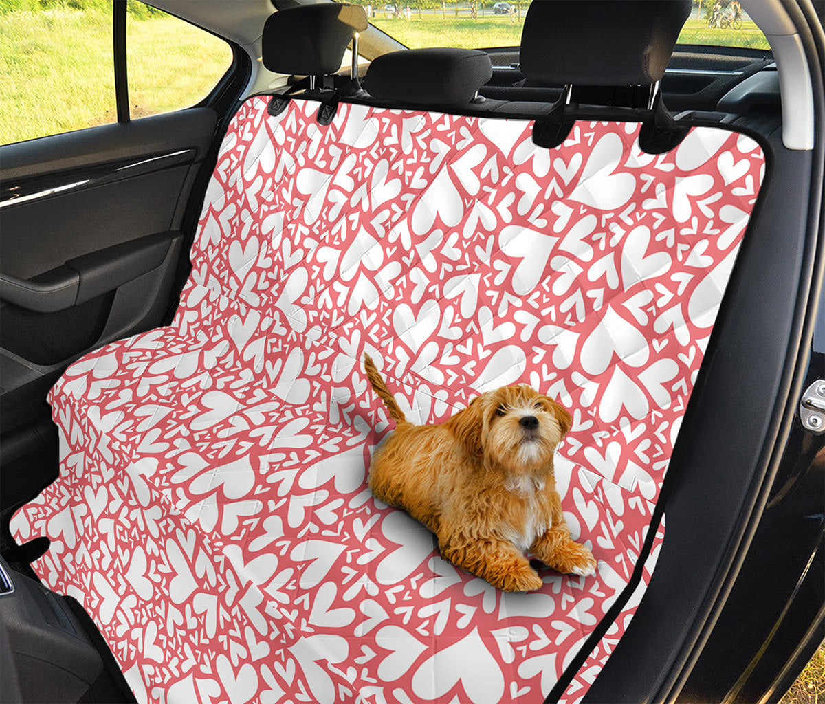 Valentine's Day Heart Pattern Print Pet Car Back Seat Cover