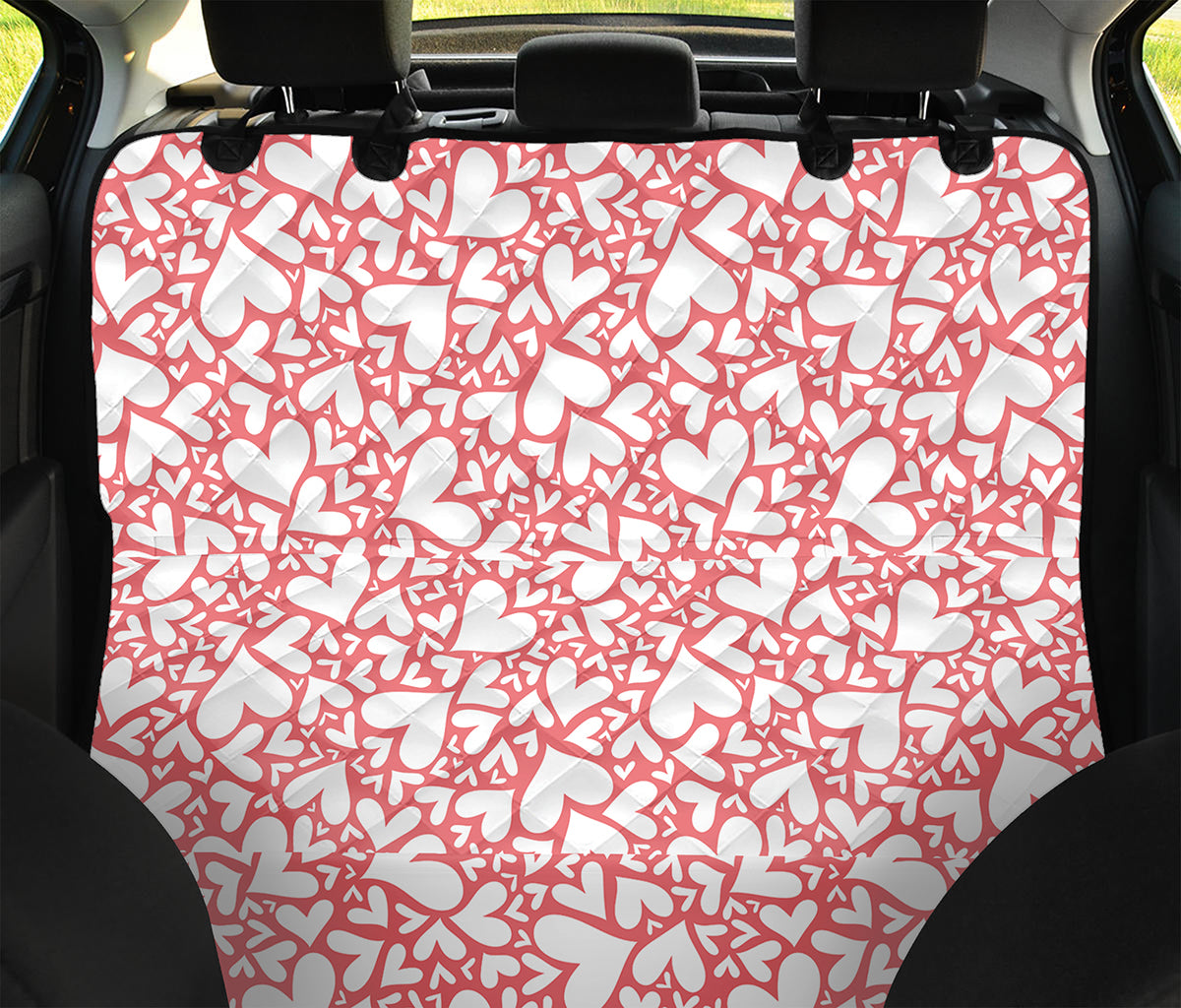 Valentine's Day Heart Pattern Print Pet Car Back Seat Cover