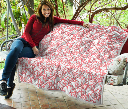 Valentine's Day Heart Pattern Print Quilt