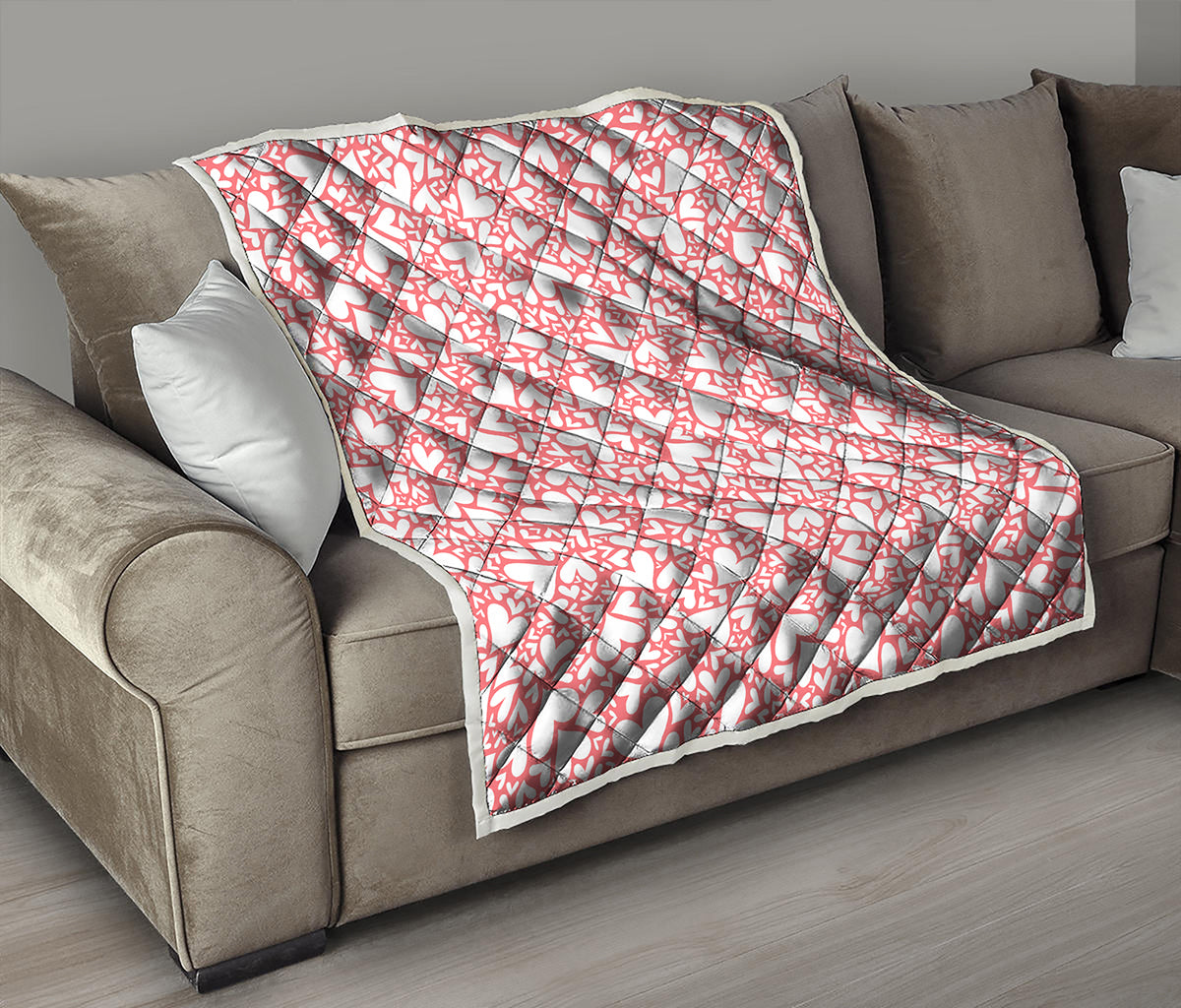 Valentine's Day Heart Pattern Print Quilt