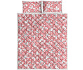 Valentine's Day Heart Pattern Print Quilt Bed Set