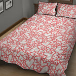 Valentine's Day Heart Pattern Print Quilt Bed Set