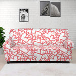 Valentine's Day Heart Pattern Print Sofa Cover