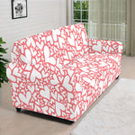 Valentine's Day Heart Pattern Print Sofa Cover