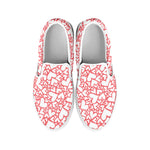 Valentine's Day Heart Pattern Print White Slip On Shoes
