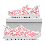 Valentine's Day Heart Pattern Print White Sneakers